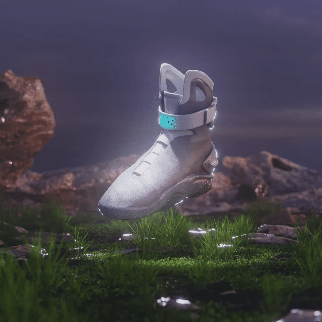 Nike Tech — render 3D de zapatilla Nike con iluminación técnica