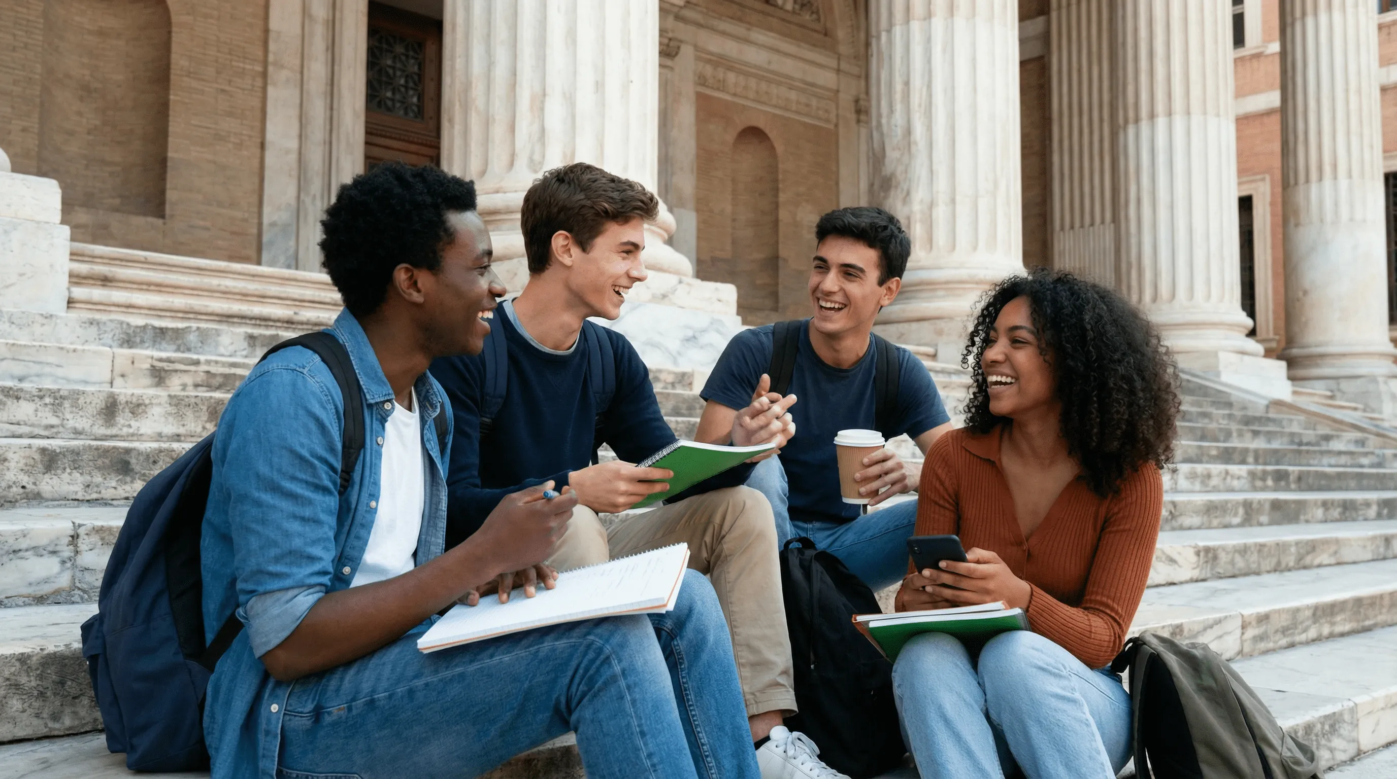 Realidades Sociales — retrato de estudiante universitario generado con IA