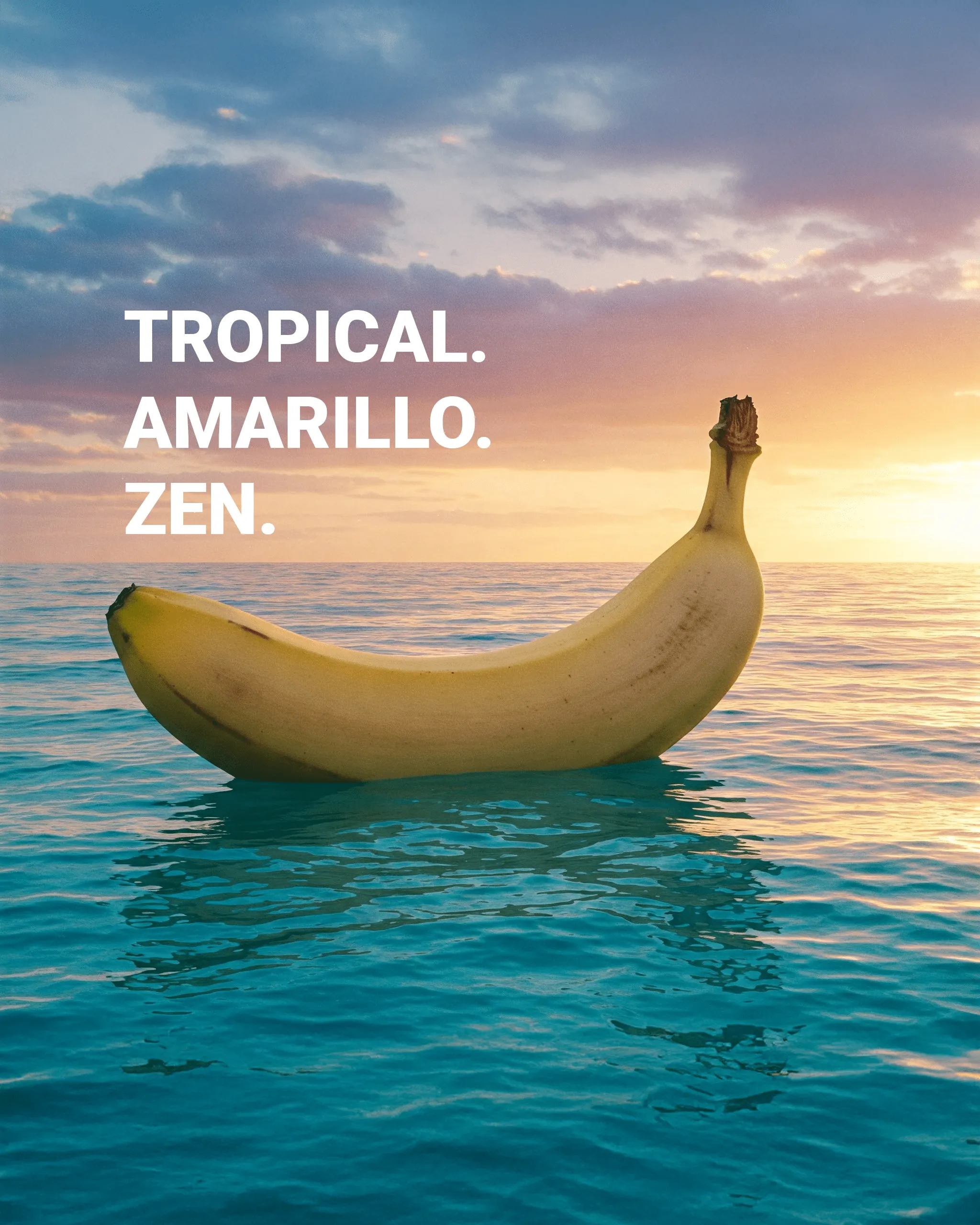 Surrealismo con IA — plátano en el mar composición surrealista